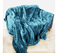 Quality Linen and Towels Teal Mink Throw Soft Plush Extra Large (200cm x 240cm- Suitable for King Size Bed or 2/3 Seater Sofa) Sofa Bed Runner Bedspread Blanket