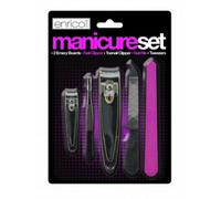 Quality Manicure Set, 5 Different Items In Total: 2X Emery Boards, Nail Clipper, Toenail Clipper, Nail File And Tweezers