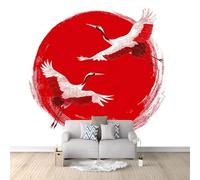 Quality Non-Woven Wallpaper 157 x 111 inch (W x H), Mural Minimalist Japanese Animals Photo Wallpaper 3D Effect - Cream Print Bedroom Living Room Background Decoration Poster