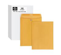 Quality Park 10" x 13" Clasp Envelopes, Heavy 32 lb Brown Kraft, Gummed Flap, 100/Box (QUA37797)
