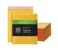 Quality Park Bubble Mailers, 8.25 x 11 Shipping Envelopes, Durable Brown Kraft Padded Envelopes, Redi-Strip Peel Off Closure, 25 Per Box (QUA85759)