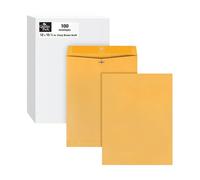 Quality Park Clasp Envelopes, 12 x 15-1/2 with Deeply Gummed Flaps for Permanent Secure Seal, Great for Filing, Storing or Organizing Documents, 28 lb. Brown Kraft, 100 per Box (QUA37910)