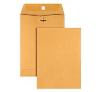 Quality Park Gummed Kraft Clasp Envelopes, 7.5 x 10.5, Box of 100 (37875), Light Brown
