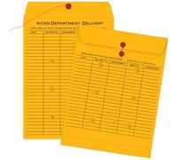 Quality Park Interoffice Envelopes, String and Button, Brown Kraft, 10 x 13, 100 per Case, (63561)