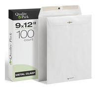 Quality Park Quality Park Executive Gray Gummed Clasp Envelopes (QUA38590), 9 x 12 Inches