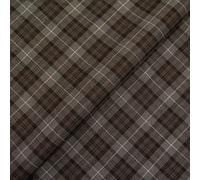 Quality Plaid Check Polyviscose Tartan Fabric 58" Wide (Dark Grey D80, Per Metre)