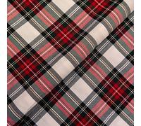 Quality Plaid Check Polyviscose Tartan Fabric 58" Wide (Green White D24, Per Metre)