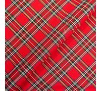 Quality Plaid Check Polyviscose Tartan Fabric 58" Wide (Red D19, Per Metre)