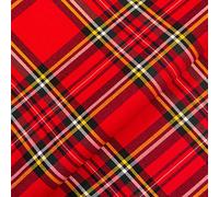 Quality Plaid Check Polyviscose Tartan Fabric 58" Wide (Red Yellow D4, Per Half Metre)