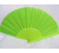 Quality Plain Pink, Black, white, red & lime green Plastic & Material 23cm length Wedding Chinese Japanese Geisha costume dressing up ladies fan posted from London by Fat-catz (lime green)