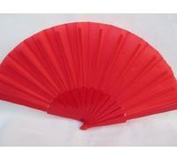 Quality Plain Pink, Black, white, red & lime green Plastic & Material 23cm length Wedding Chinese Japanese Geisha costume dressing up ladies fan posted from London by Fat-catz (red)