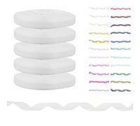 Quality Polyester Organza Ribbon for Gift Wrapping, Wedding Cakes, Hair Bows, Trimming, Other Craft Projects for Halloween, Christmas Decor & Florist Bouquets (Antique White, 10mm - 45m x 5 Rolls)