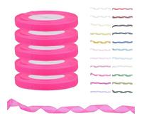 Quality Polyester Organza Ribbon for Gift Wrapping, Wedding Cakes, Hair Bows, Trimming, Other Craft Projects for Halloween, Christmas Decor & Florist Bouquets (Hot Pink, 10mm - 45m x 5 Rolls)