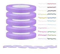 Quality Polyester Organza Ribbon for Gift Wrapping, Wedding Cakes, Hair Bows, Trimming, Other Craft Projects for Halloween, Christmas Decor & Florist Bouquets (Lilac, 10mm - 45m x 5 Rolls)