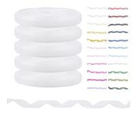 Quality Polyester Organza Ribbon for Gift Wrapping, Wedding Cakes, Hair Bows, Trimming, Other Craft Projects for Halloween, Christmas Decor & Florist Bouquets (White, 10mm - 45m x 5 Rolls)