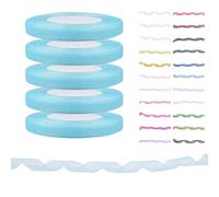 Quality Polyester Organza Ribbon for Gift Wrapping, Wedding Cakes, Hair Bows, Trimming, Other Craft Projects for Halloween, Christmas Decor & Florist Bouquets (Aqua, 10mm - 45m x 5 Rolls)