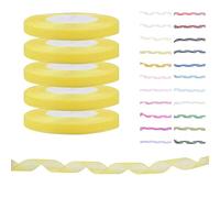 Quality Polyester Organza Ribbon for Gift Wrapping, Wedding Cakes, Hair Bows, Trimming, Other Craft Projects for Halloween, Christmas Decor & Florist Bouquets (Yellow, 10mm - 45m x 5 Rolls)