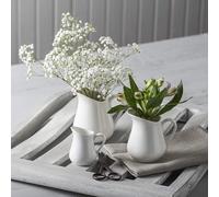 Quality Porcelain Milk Jug Set of 3, Traditional Style Serving Jugs, White