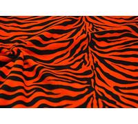 QUALITY Printed Anti Pil Polar Fleece Fabric Material - ORANGE TIGER
