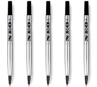 Quality Quink Rollerball Pen Refills Fine Point 0.5 mm - Compatible with Parker (5 x Black Ink)