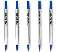 Quality Quink Rollerball Pen Refills Fine Point 0.5 mm - Compatible with Parker (5 x Blue Ink)
