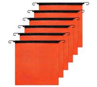 Quality Safety Banners For Traffic And Construction Safety, Vinyl-Coated Pvc Mesh High-Visibility Warning Flags With Hooks And Elastic Straps, 6 Pack