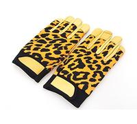Quality Soft Genuine Deerskin Leopard Pattern Slide Gloves/Longboard Gloves/Freeride Gloves. (Large)