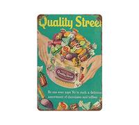 Quality Street candyTin Signs for Easter Wall Decoration for Room Bathroom garden Bar Pub Family Cafe, Gifts for Friends Family,Fun Retro Metal Sign Vintage Home Decor Wall Art Poster 8x12 inch
