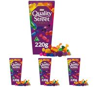 Quality Street Carton | 220g of Assorted Milk & Dark Chocolates, Toffees & Cremés | Individually Wrapped Sweets for Gifting, Sharing & Festive Celebrations (Pack of 4)