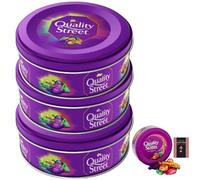 Quality Street Chocolate 410gx3 Tin - Milk Dark Chocolate Birthday Christmas Sweets in Bulk Cheap Stocking Fillers Individually Wrapped Sweets Tub Trick or Treat Bags Halloween Sweets for Party Bags
