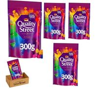 Quality Street Chocolates and Toffees Sharing Bag, Assorted Milk and Dark Chocolates and Toffees, Christmas Sharing Pouch, Bundle by UrbanShoppi (4x Quality Street Bag 300g)