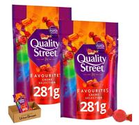 Quality Street Favourites Creme Selection 281g - Strawberry Delight & Orange Creme Sharing Bag, Fruity Fondant Chocolate, Bundle by UrbanShoppi (Pack of 2)
