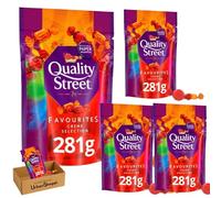 Quality Street Favourites Creme Selection 281g - Strawberry Delight & Orange Creme Sharing Bag, Fruity Fondant Chocolate, Bundle by UrbanShoppi (Pack of 4)
