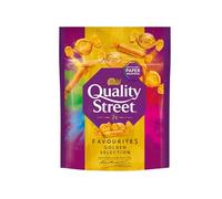 Quality Street Favourites Golden Selection Pouch 283g - Exclusively Filled With Chewy Toffee Fingers And Pennies, And Smooth Caramel Swirls - With Recyclable Paper Wrappers