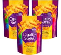 Quality Street Golden Selection Chocolate Share Bag, 283g, Toffee Fingers and Caramel Swirls (Pack of 3)