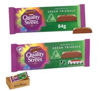 Quality Street Green Triangle Chocolate Block 84g - Nutty Praline Filling - Inspired by the Iconic Green Triangle- New Treat, Bundle by UrbanShoppi (Pack of 2)