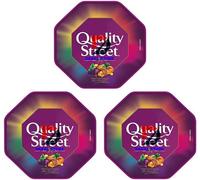 Quality Street Sharing Chocolate Tub - Assorted Milk & Dark Chocolates, Toffees & Fruit Cremes, Christmas Gift & Party Sharing Sweets (Pack of 3)