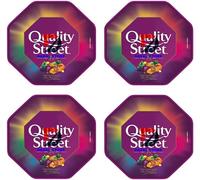 Quality Street Sharing Chocolate Tub - Assorted Milk & Dark Chocolates, Toffees & Fruit Cremes, Christmas Gift & Party Sharing Sweets (Pack of 4)