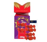 Quality Street Strawberry Delight Chocolates - Strawberry Creme Coated In Dark Chocolate - Christmas Chocolate Crackers Gift Box (Red)