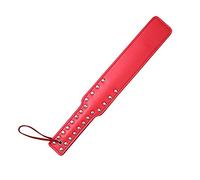 Quality Studded Spanking Paddles, 14.7inch/38cm Faux Leather Paddle for Adults Sex Play (Red)