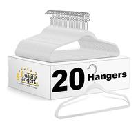 Quality Suit Hangers 20-Pack, Non-Velvet Plastic Hangers for Clothes Ultra Thin Space Saving 360 Degree Swivel Hook Strong and Durable Clothes Hangers Hold Up-To 10 Lbs, for Coats, Jackets (Black, 20)
