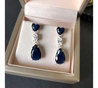 quality topaz citrine sapphire gemstone tear drop earrings women's solid fine jewelry earring 1