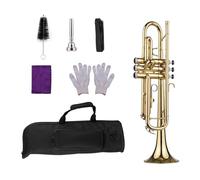 Quality Trumpet Bb B Flat Brass Exquisite With Mouthpiece Gloves Musical Instruments (Color : Gold)