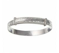 QUALITY UK Sterling Silver 6mm Expanding Engraved Bangle Small Child Babies Adjustable from 42mm Diameter