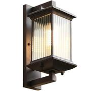 Quality Wall Lamps Classic Country Garden Wall Light Aluminum Bracket Lantern Sconce with Glass Shade Retro E27 Fixture Wall Lamp External Waterproof Lighting,Hallway Living Room