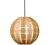 Quality Wallps Europeanmalist Globe Wooden Adjustable Height Ceililight Hollow Rubber Wood Hangifixture Use E27 Dia 11Inch Simple Light Compatible with Bedroom R