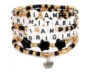 QualityLife Broadway Musical Bracelet Merch for Hamilton Lover Gifts, 6Pcs I'm An Original I'm Inimitable Bracelet Gifts for Girl Woman Men