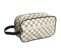 Qualiware Travel Toiletry Wash Bag for Women and Men, Traveling Dopp Kit Shaving Bag, Hanging Organiser Waterproof for Toiletries Accessories Cosmetics Brushes Tools, Make up Bag with Handle (White)