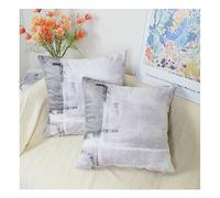 QUALKNOY Set of 2 Velvet Cushion Covers 45x45 cm Grey Abstract Art Modern Decorative Throw Pillow Cases 18x18 inches for Living Room Sofa Bed Outdoor Garden Decor Pillowcases