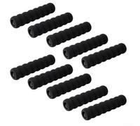 Qualoramall 10 Pack Soft Rubber Door Handle Covers Anti-Collision Spiral Sleeve Protective Guard for Home Office Kitchen Black